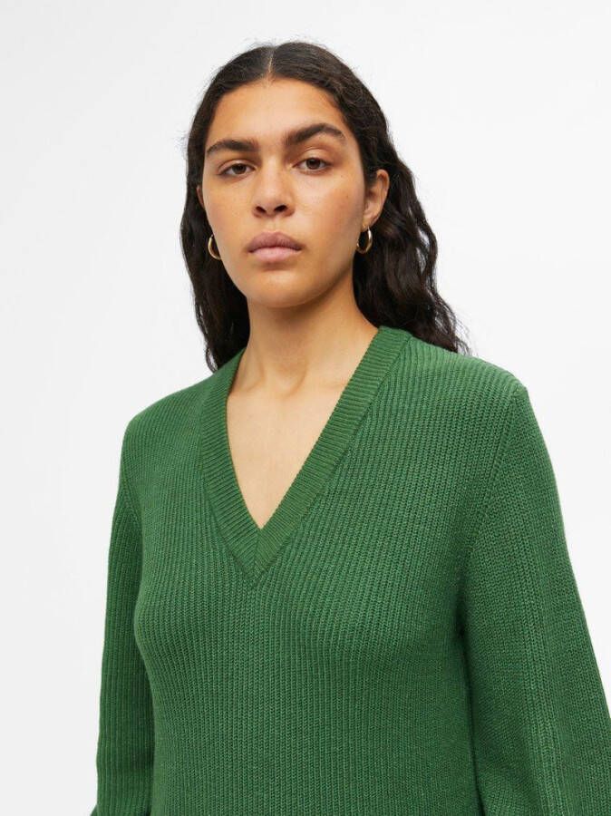 Object Gebreide jurk ballonmouwen