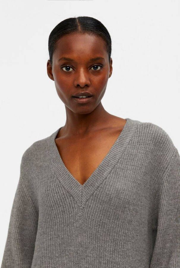 Object Gebreide jurk ballonmouwen