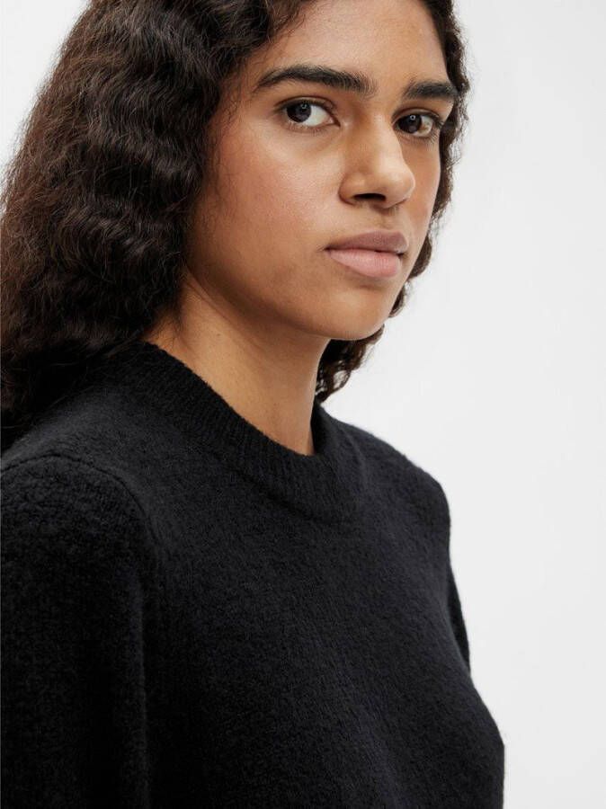 Object Collectors Item Gebreide jurk Met ballonmouwen , Zwart, Dames