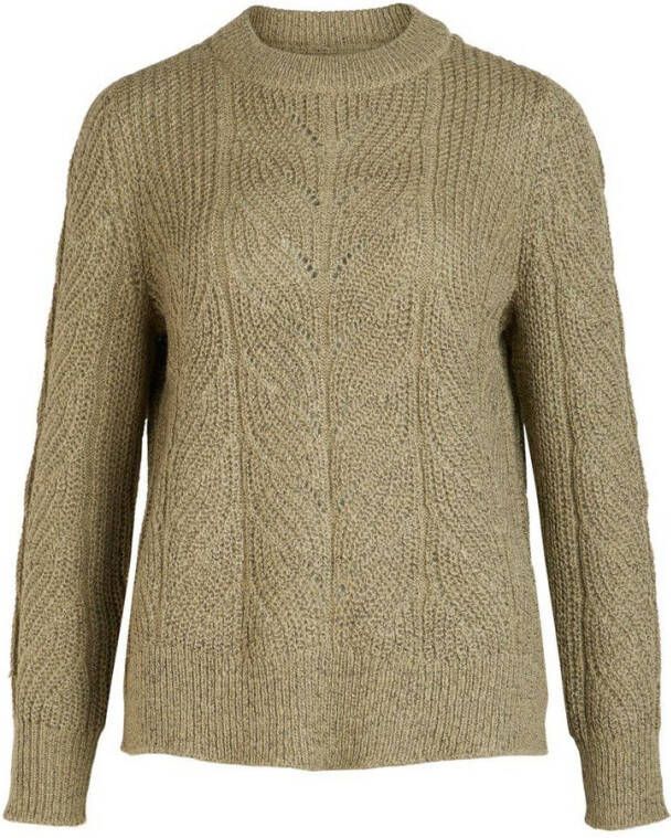 Object Knit Pullover , Groen, Dames