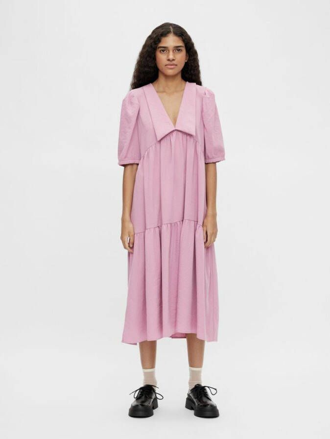 Object Jurk met pofmouwen chelsea kraag