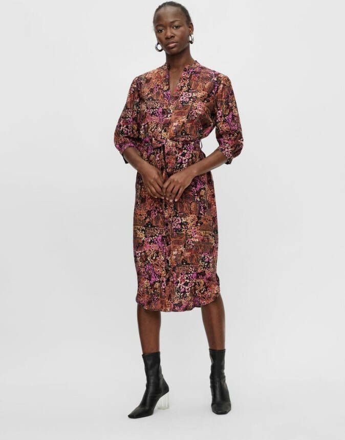 Object Midi jurk bedrukt