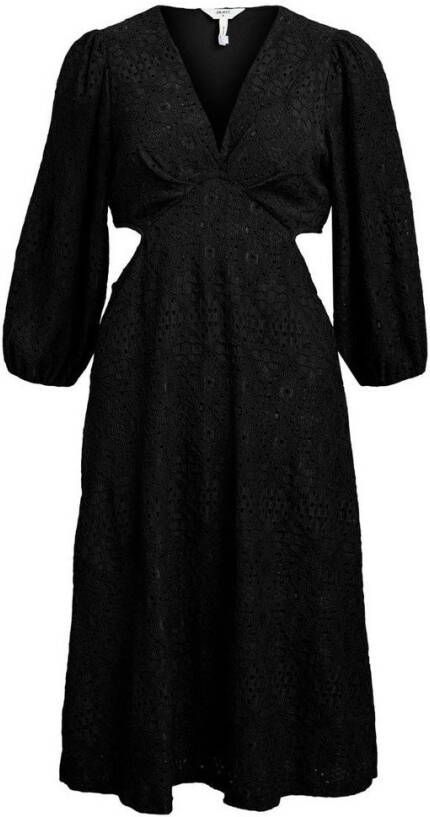 Object Midi jurk broderie anglaise