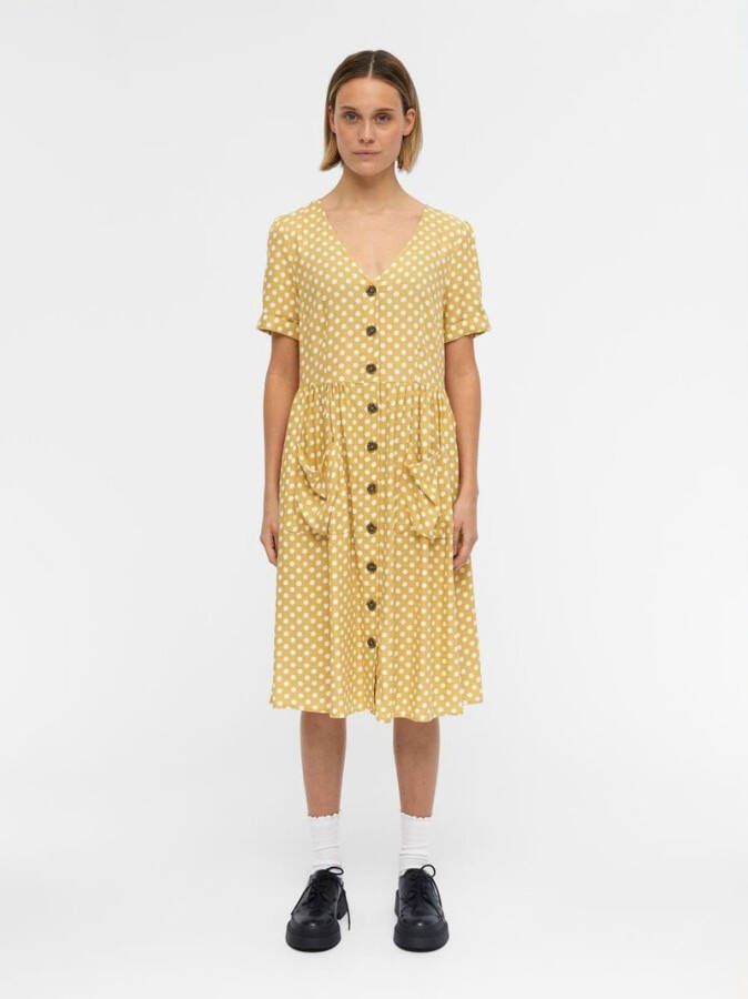 Object Midi jurk gestippelde