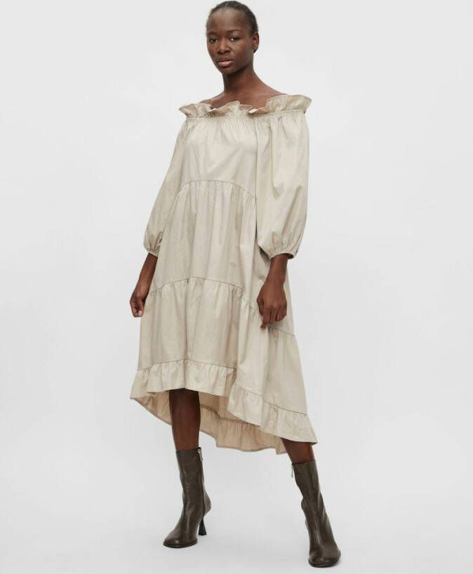 Object Midi jurk off shoulder