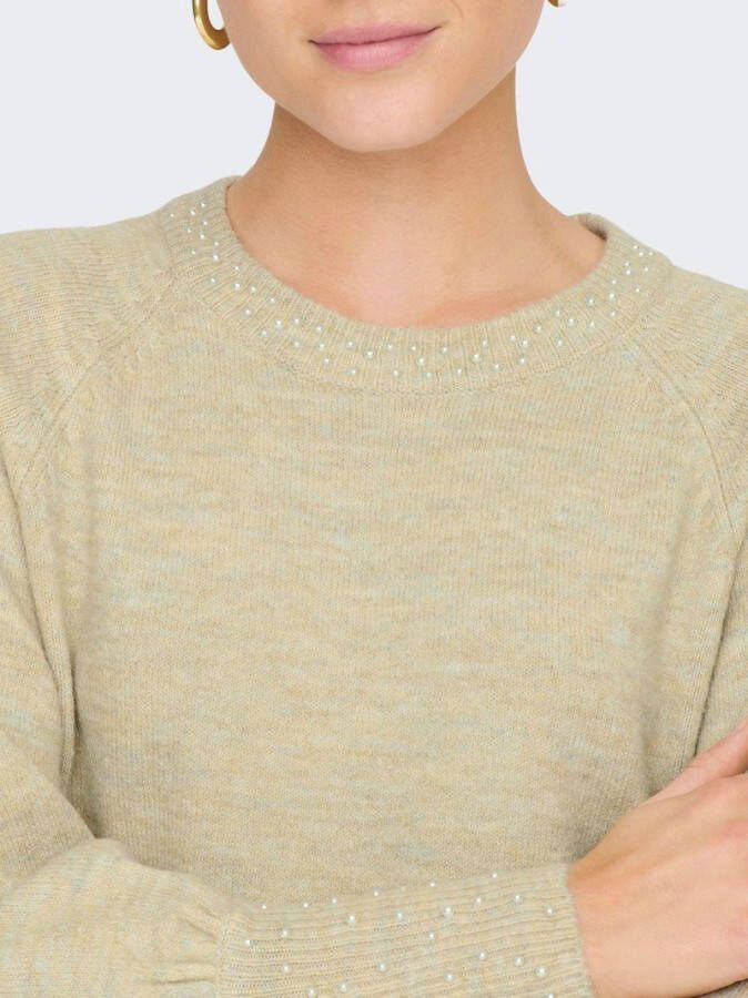 Only Gebreide jurk lange mouwen kralen