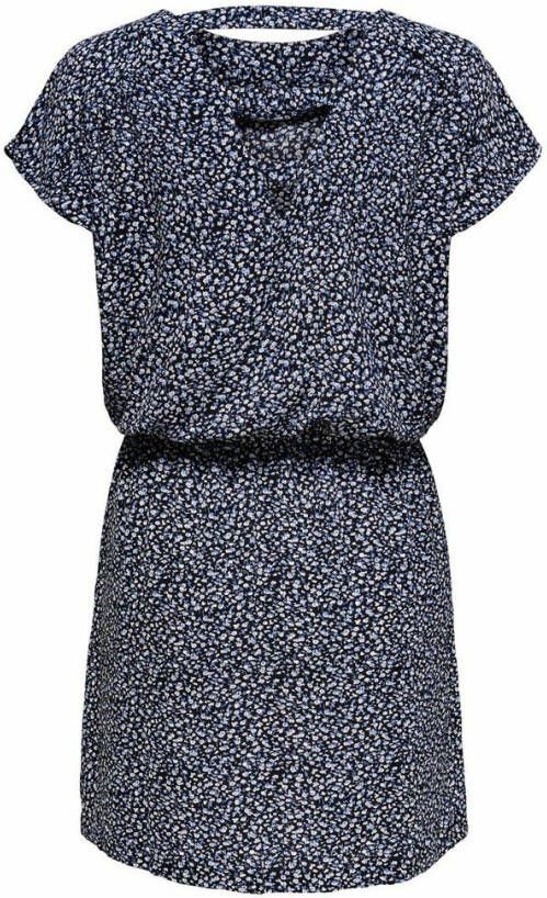 ONLY jurk ONLMARIANA van gerecycled polyester zwart/donkerblauw