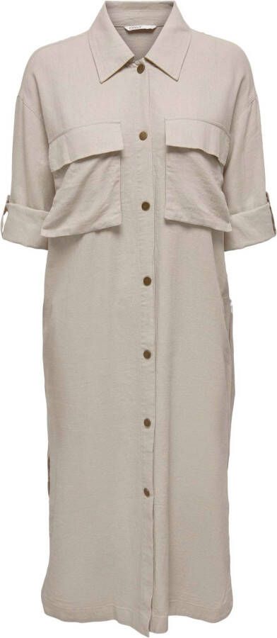 Only Ludo long linen shacket otw silver lining