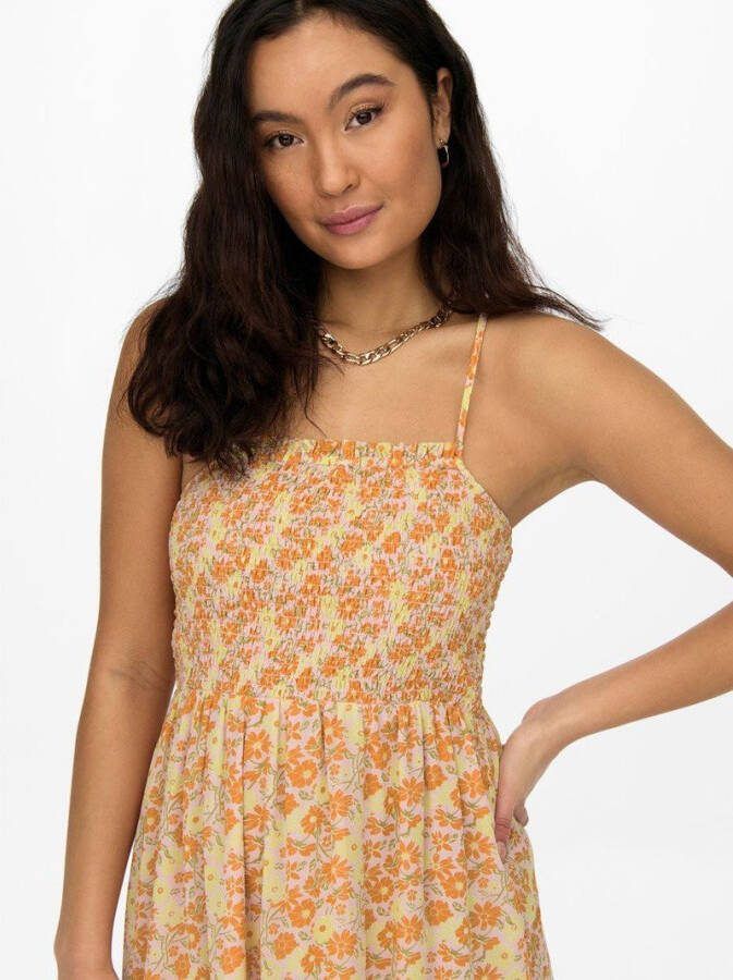 Only Maxi jurk gesmokt