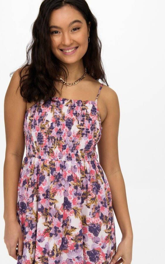 Only Maxi jurk gesmokt