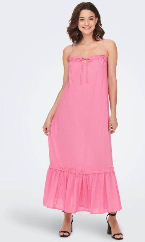 Only Maxi jurk ruches bandjes