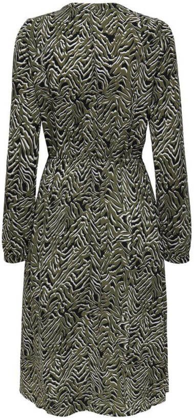 Only Onlnova LUX L/S Miranda jurk AOP W Kalamata/GRAPHIC Skins , Grijs, Dames
