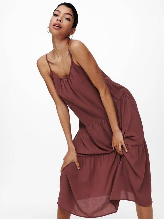 Only Midi jurk effen gekleurd