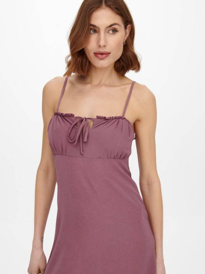 Only Midi jurk effen gekleurd strap