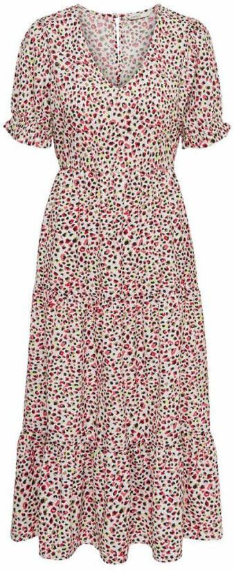 ONLY maxi jurk ONLDIA met all over print roze