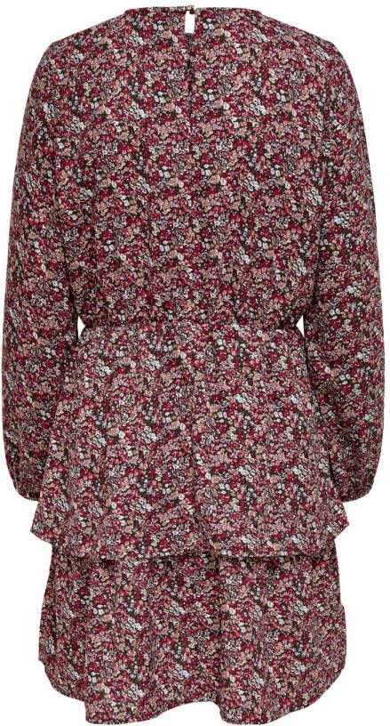 ONLY jurk ONLMERLE met all over print rood