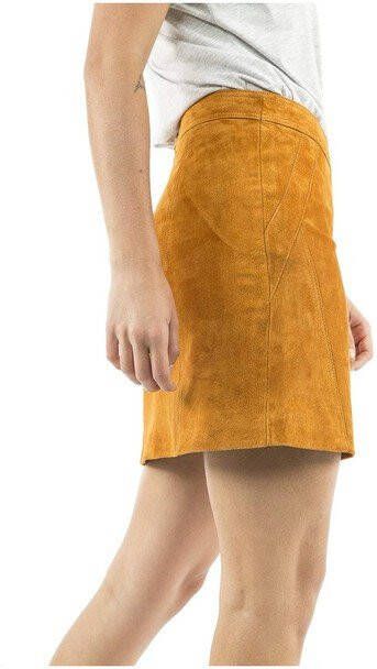 ONLY leren rok cognac