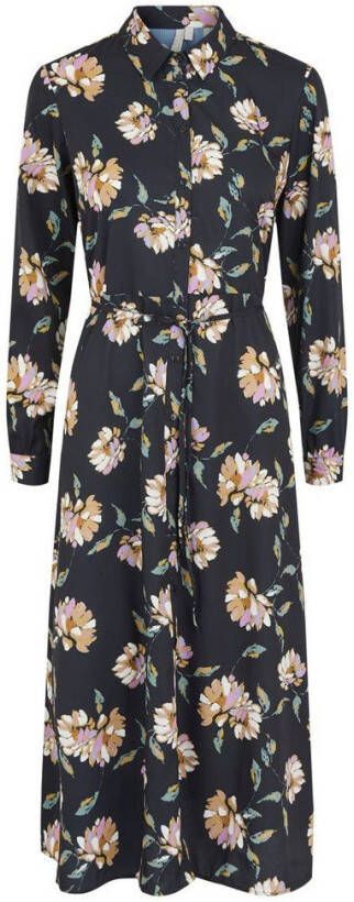 PIECES maxi jurk PCGYLLIAN met all over print zwart