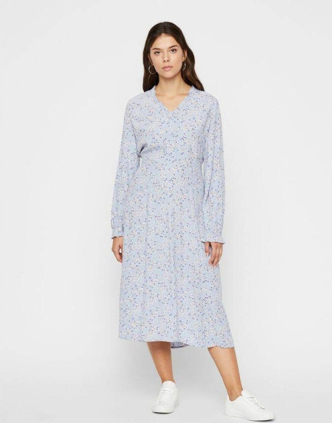 Pieces Midi jurk ruche hals