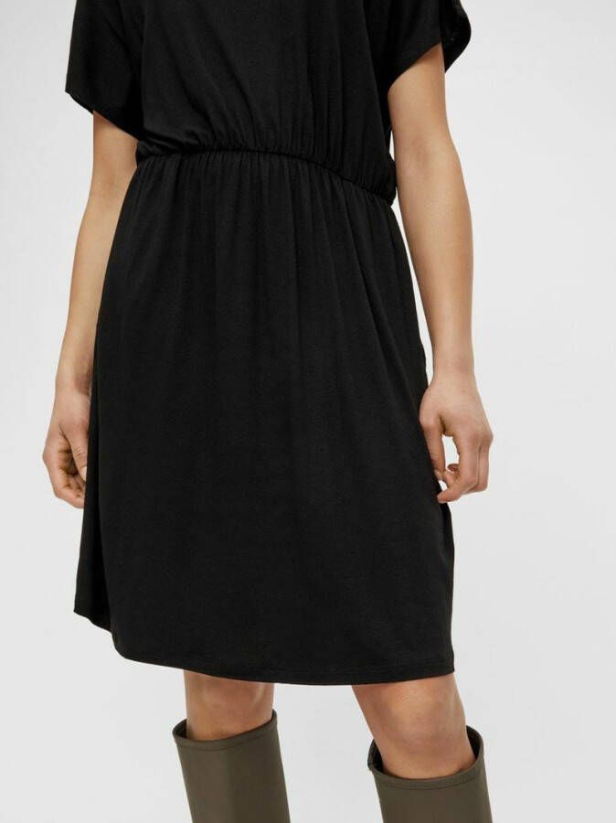 PIECES jurk PCPETRINE met plooien zwart