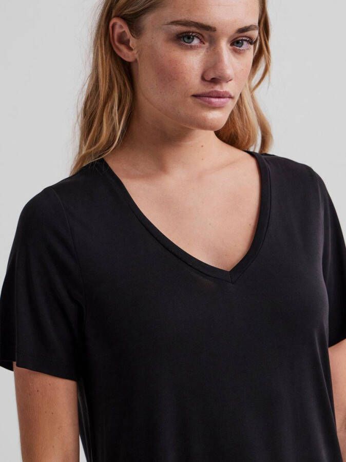 Pieces Kort T shirt jurk, V hals