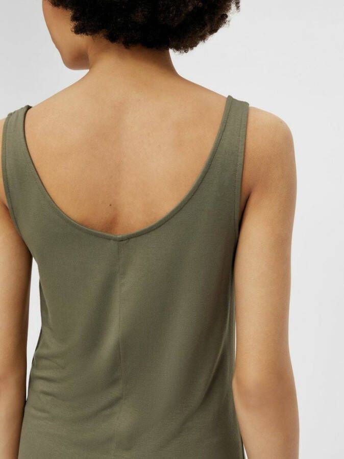 PIECES jurk PCKALLI MAXI TANK DRESS olijfgroen