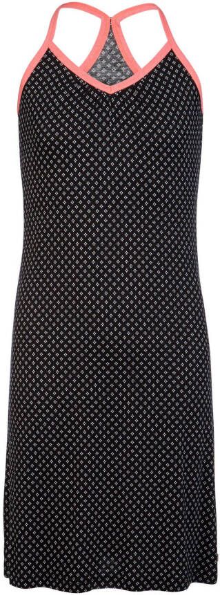 Protest jurk met racerback en all over print zwart/roze