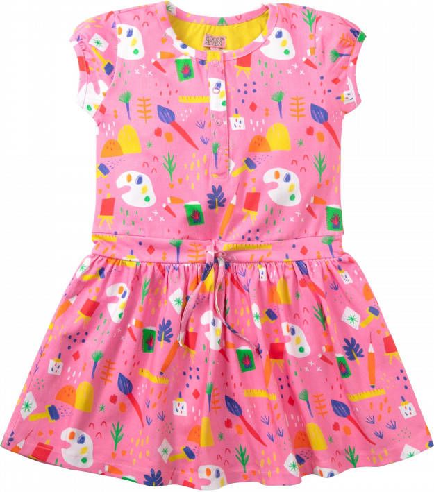 Room Seven Oilily Roze jersey jurkje met vrolijke artist print