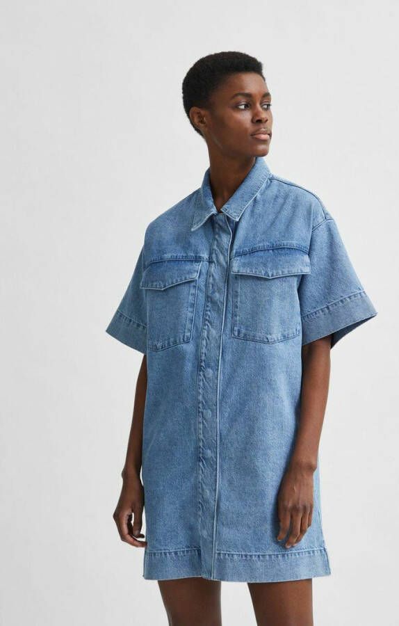 Selected Femme Denim jurk biologisch katoen