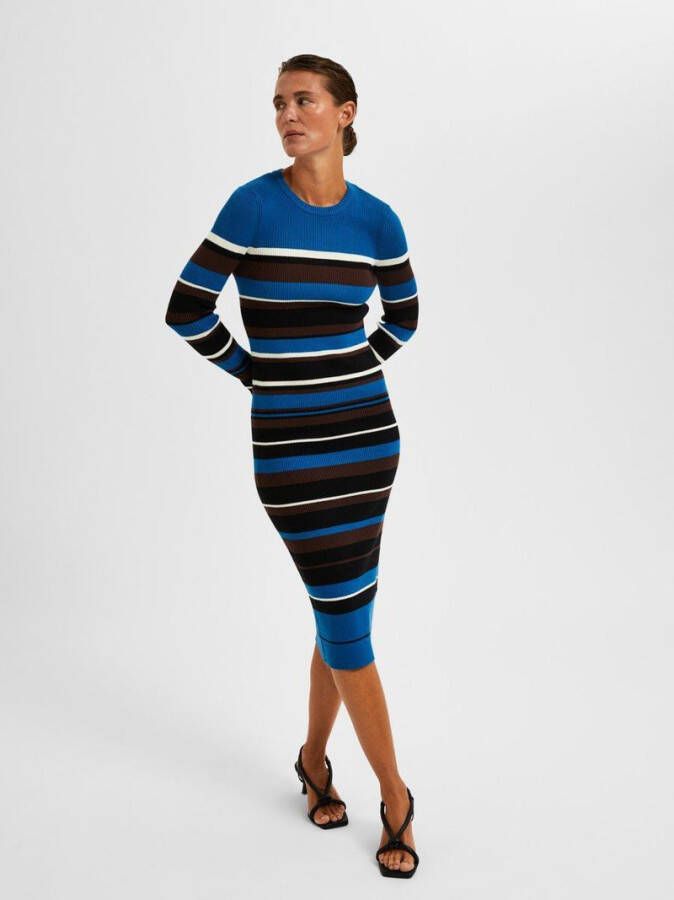 Selected Femme Gebreide jurk gestreept