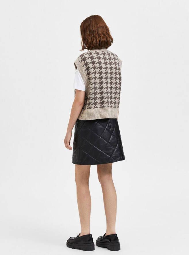 Selected Femme Gilet wolmix pied de poule