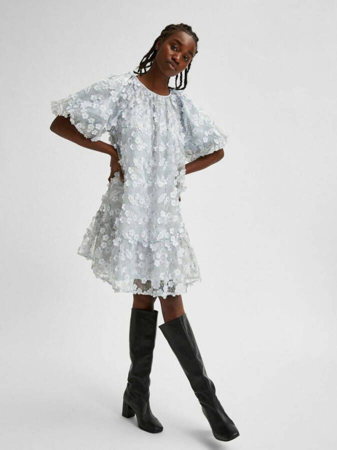 Selected Femme Alberta 2/4 Dress , Blauw, Dames