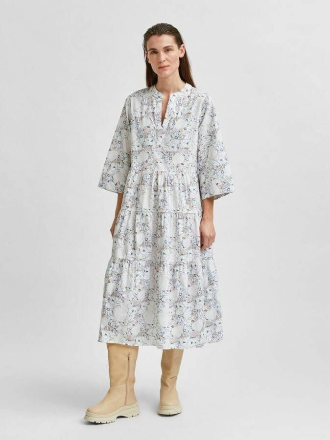 Selected Femme Jurk a vormig biologisch katoen strikceintuur