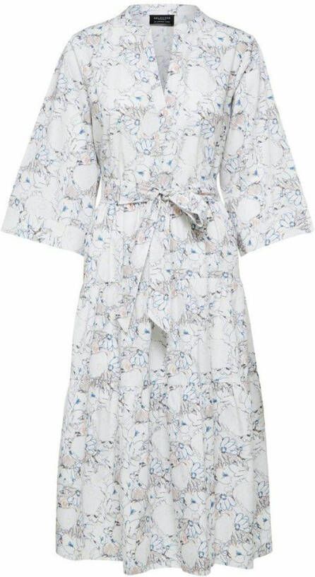 Selected Femme Jurk a vormig biologisch katoen strikceintuur