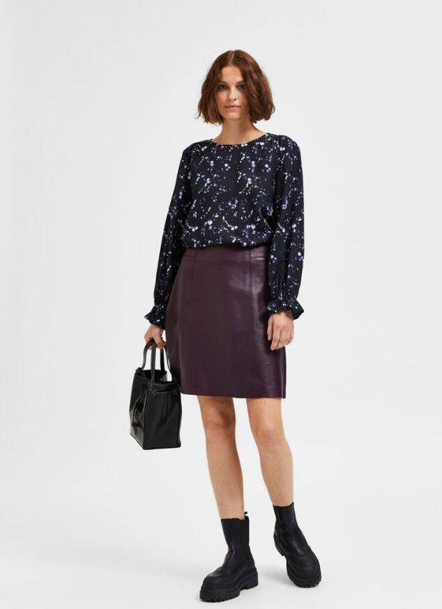 Selected Femme Leren rok mini