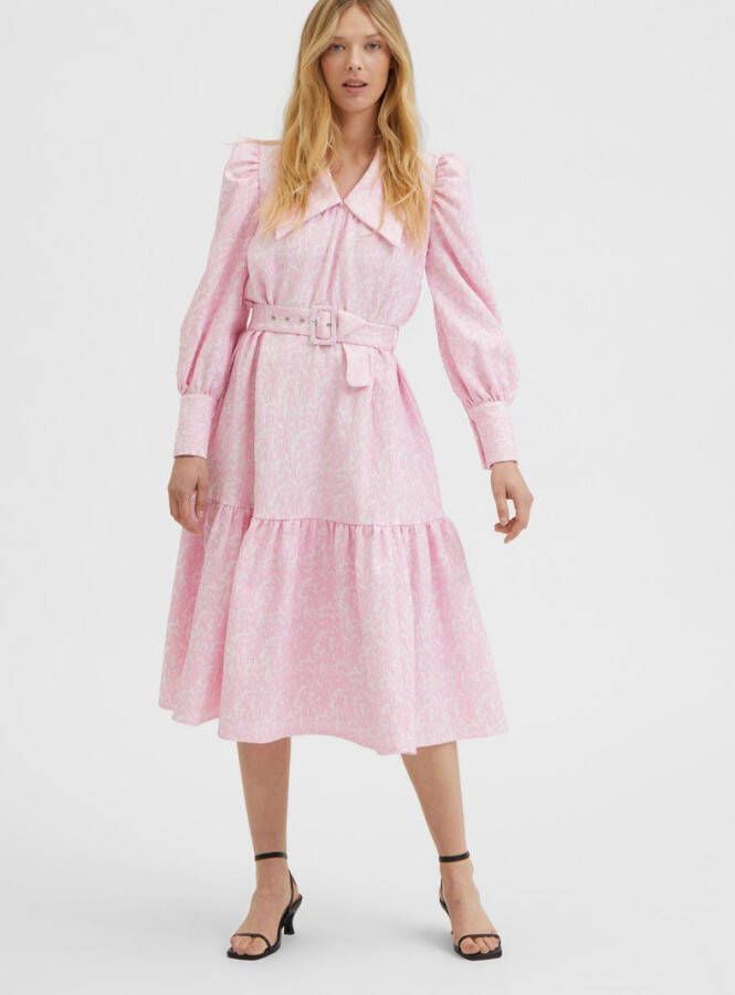 Selected Femme Midi jurk ballonmouwen