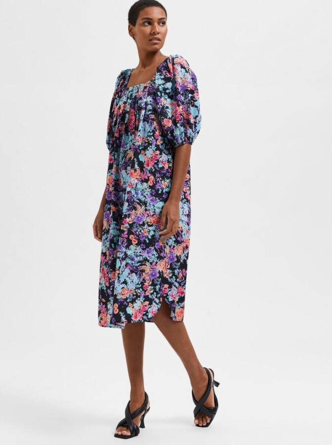Selected Femme Midi jurk gebloemd