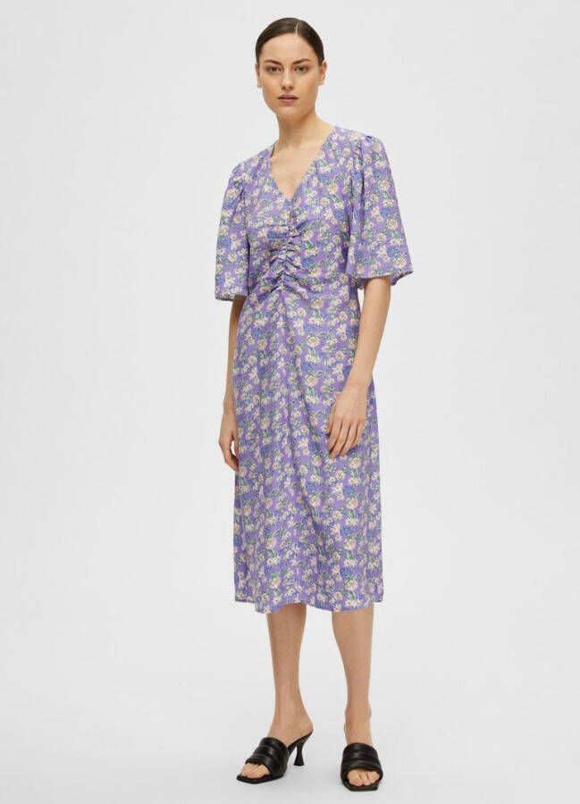 Selected Femme Midi jurk gebloemd