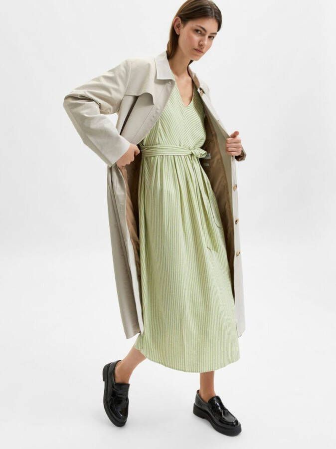 Selected Femme 16083836 geillis 7/8 midi dres , Beige, Dames