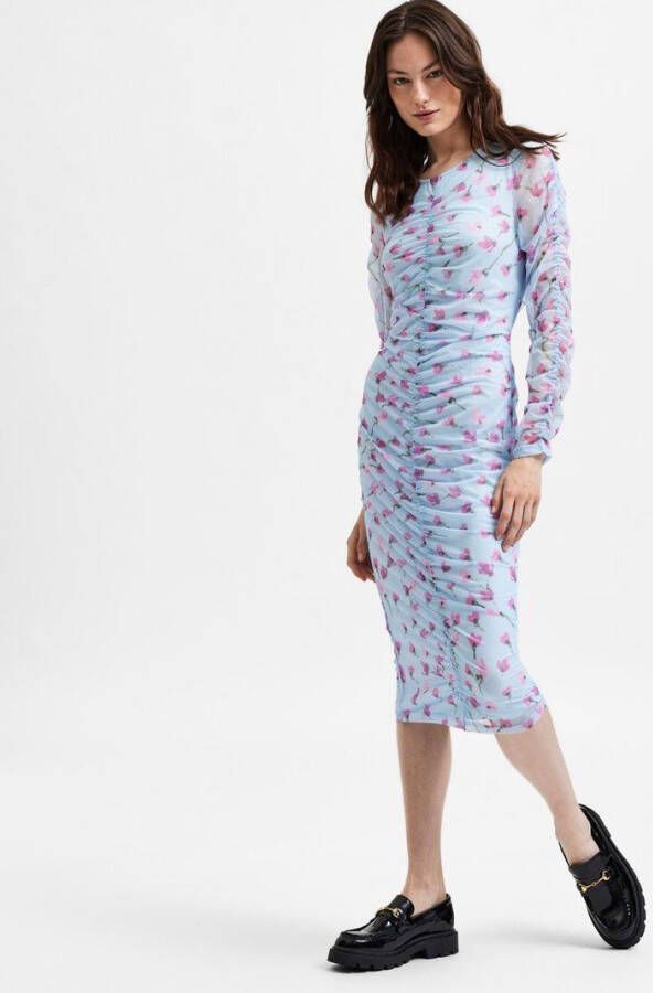 Selected Femme Midi jurk ruches