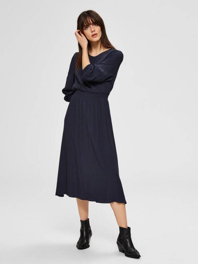 Selected Femme Midi jurk smok taille