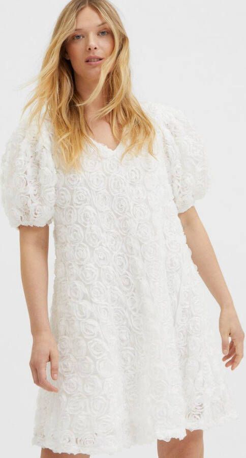 Selected Femme Slfsvala 2/4 Short Dress , Wit, Dames