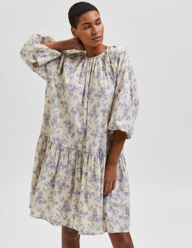 Selected Femme Mini jurk gedessineerd