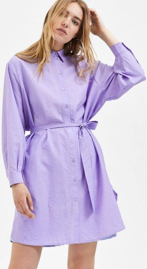 Selected Femme Frida Shirt Dress , Paars, Dames