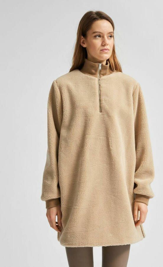 Selected Femme Trui hoge kraag teddy jurk