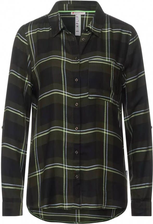 Street One a343397 check shirtcollar blouse