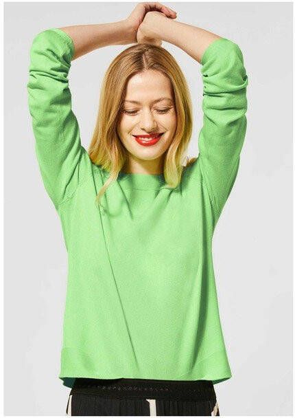 Street One fijngebreide trui limegroen