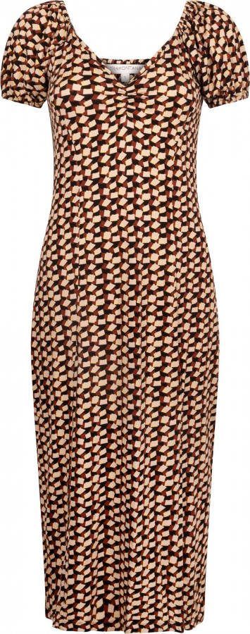 Tramontana jurk met all over print beige/rood/zwart
