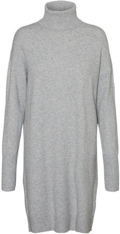 VERO MODA gemêleerde gebreide jurk Brilliant van gerecycled polyester lichtgrijs