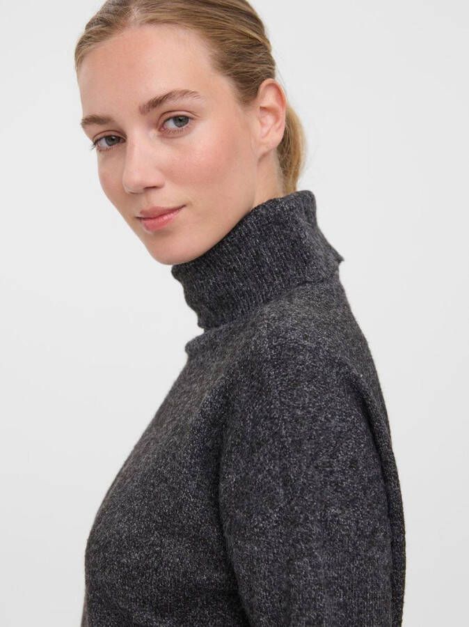 VERO MODA gemêleerde gebreide jurk Brilliant van gerecycled polyester zwart